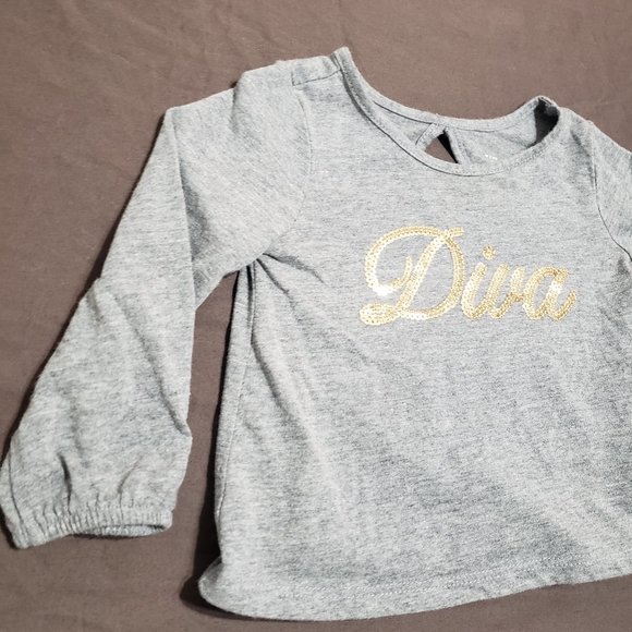 Long Sleeve Blouse Sequin Diva Design The Children's Place Size 12-18 Months - Picture 3 of 5